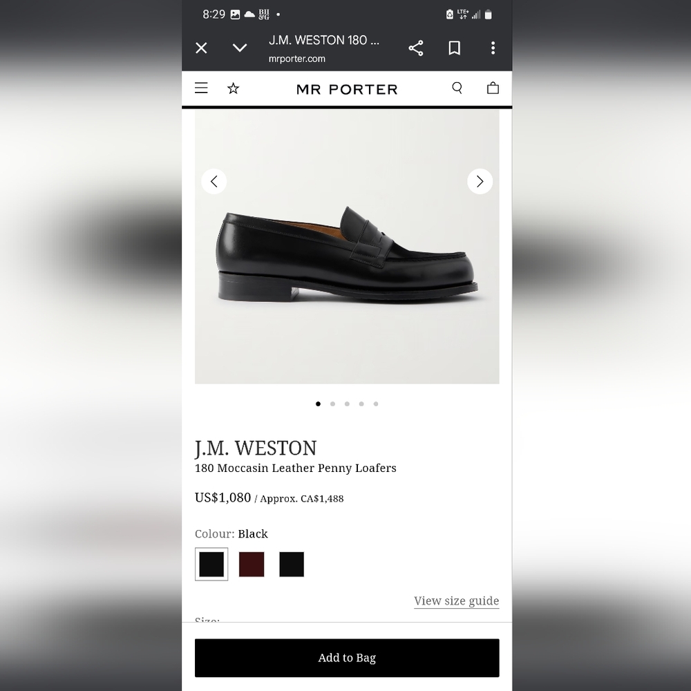 Classic J.M Weston Black Penny Loafers - Picture 12 of 16